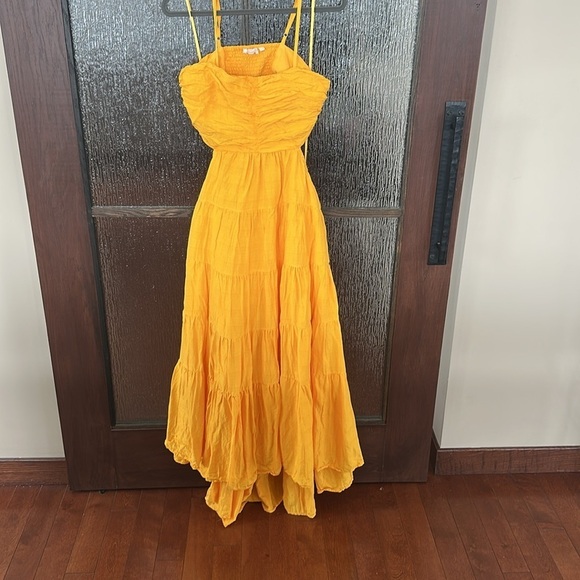 Anthropologie Let me Be cutout tiered dress in Mango size Mefium - Picture 8 of 13